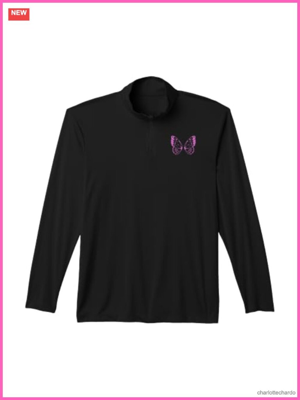 Fairycore Goblincore Line Art Butterfly Wings Quarter-Zip Performance Top
